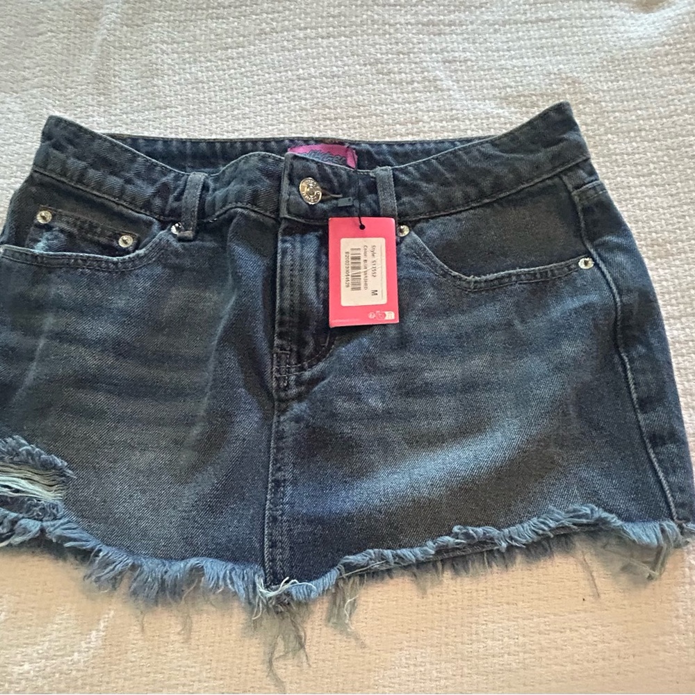 NWT Edikted Dark Blue Denim Mini Skirt MEDIUM